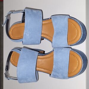 Robert Clergerie Sandals Suede Blue Size 37 Women